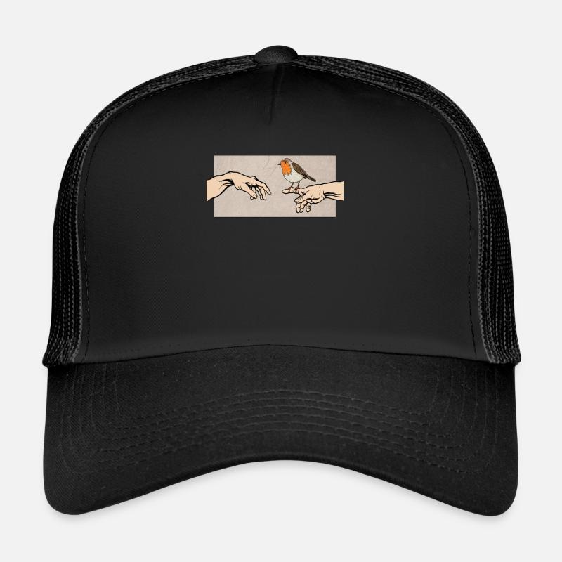Rotkehlchen Vogel des Jahres Rotkehlchen - Trucker Cap - Schwarz/Schwarz