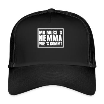 Schwaben Schwäbischer Witz Schwabe - Trucker Cap - Schwarz/Schwarz - Vorne