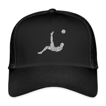 Fußball Fußballer Kinder Jungen - Trucker Cap - Schwarz/Schwarz - Vorne