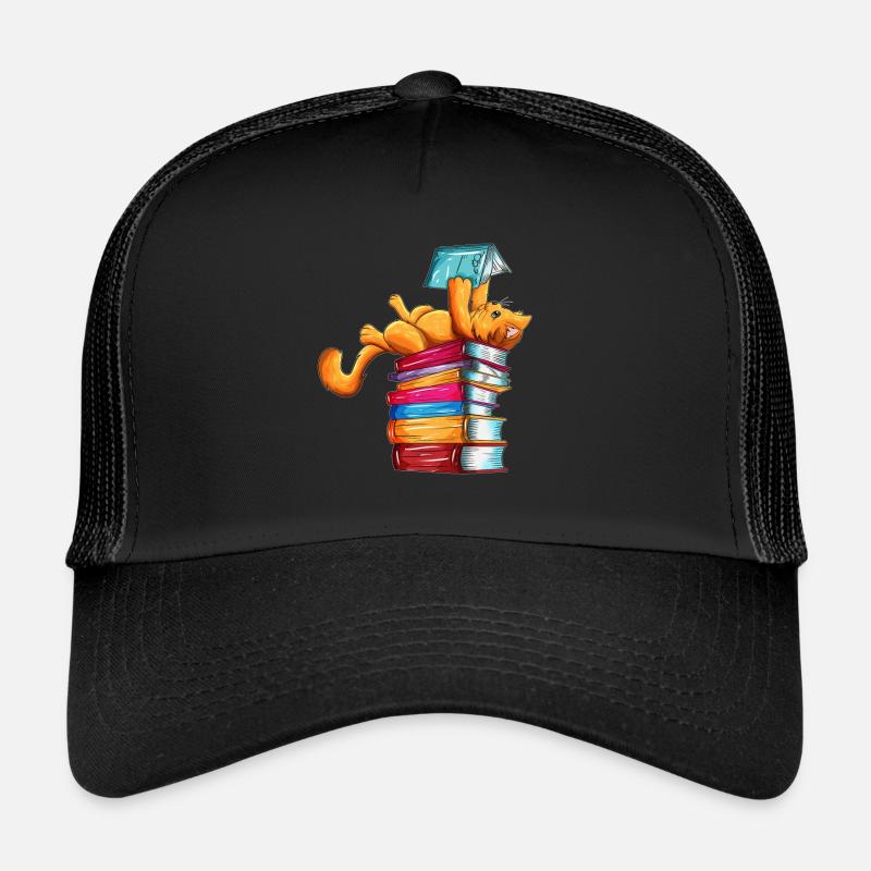 Cats Books Newspaper Reader Reader Outfit - Casquette trucker  - noir/noir