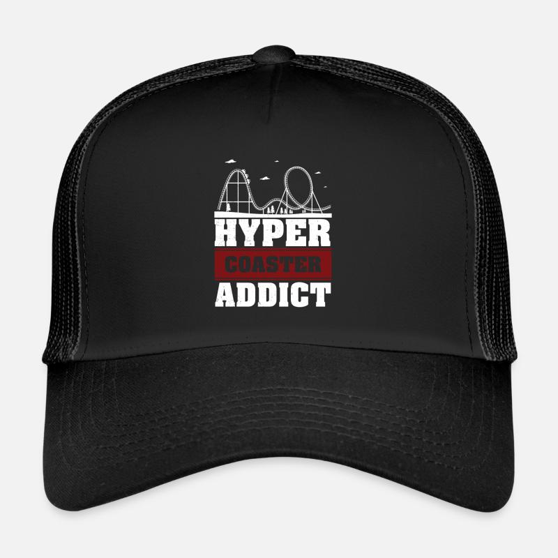 Hyper Coaster Addict Roller Coaster Amusement Trucker Cap