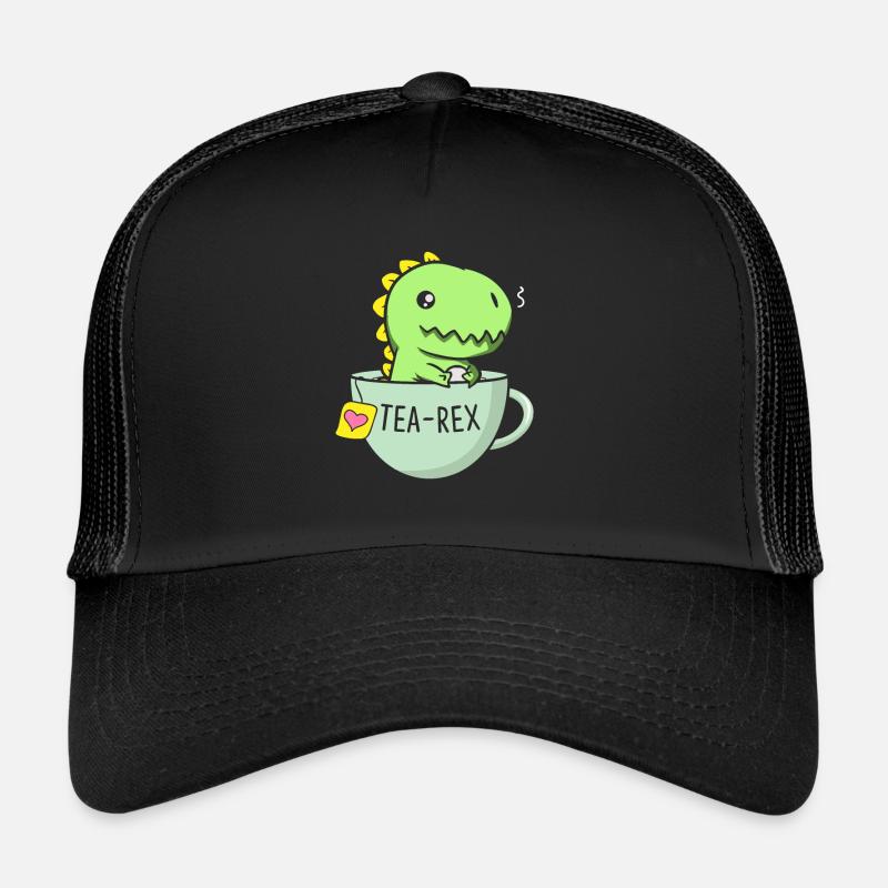 Tea Rex Dinosaurier Tyrannosaurus Rex Teetasse Tee - Trucker Cap - Schwarz/Schwarz
