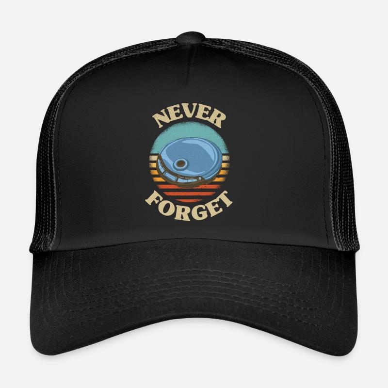 Retro cd player Never Forget Nostalgia Vintage Trucker Cap