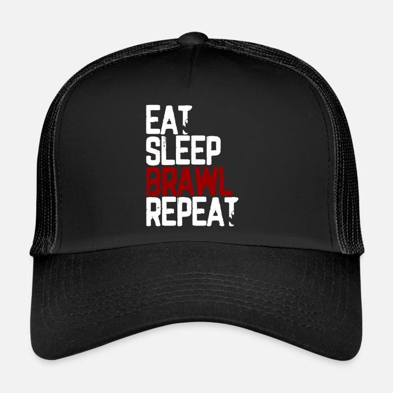 Eat Sleep Brawl Repeat Gamer - Trucker Cap - Schwarz/Schwarz