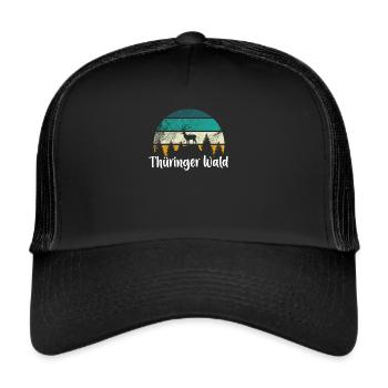 Thüringer Wald - Trucker Cap - Schwarz/Schwarz - Vorne