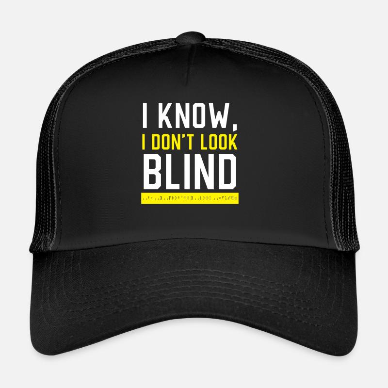 Braille Blind Awareness Visually Impaired Trucker Cap