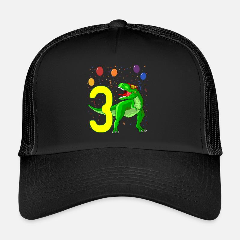 Dinosaure de 3ème anniversaire 3 ans Casquette trucker 