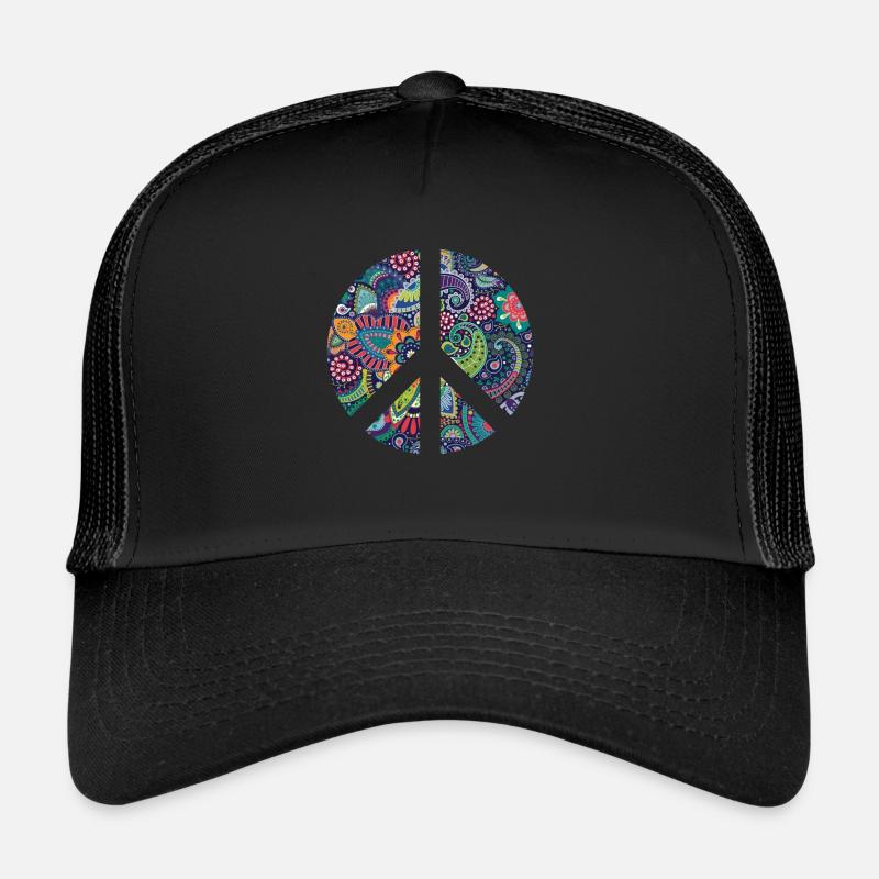 Retro Design Friedenszeichen Peace Zeichen Trucker Cap