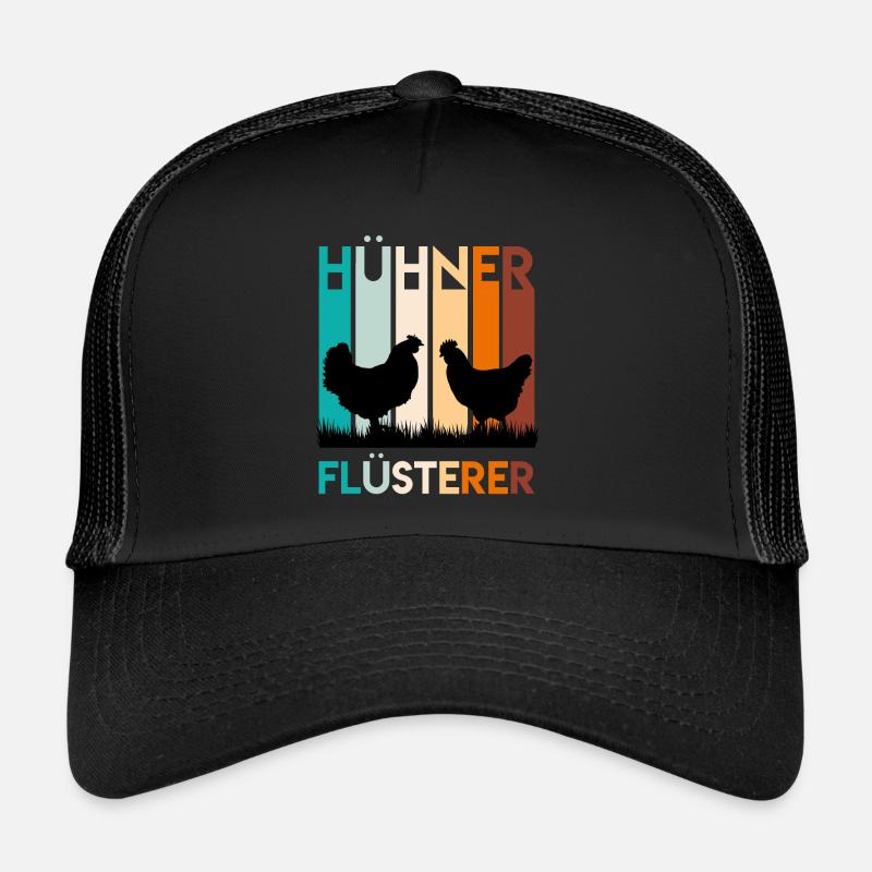 Hühner Flüsterer Hühner Besitzer Huhn - Trucker Cap - Schwarz/Schwarz