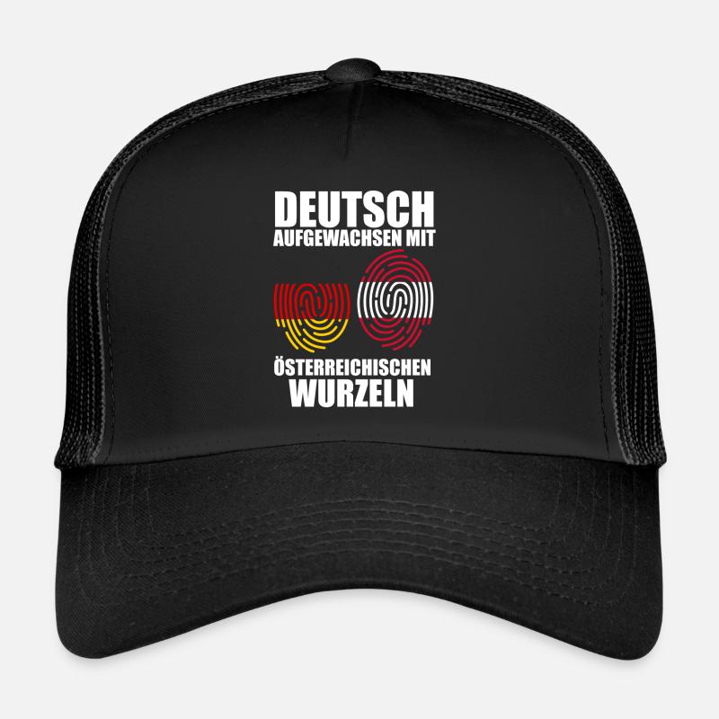 Deutscher Österreicher Österreich Geschenk - Trucker Cap - Schwarz/Schwarz