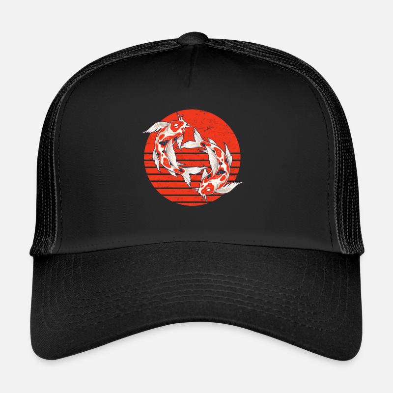 Koi Carp Koi Étang de Koi - Casquette trucker  - noir/noir
