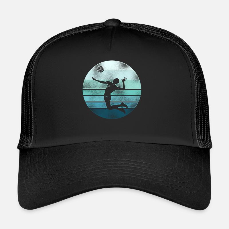Volleyball Player Team Retro - Trucker Cap - Schwarz/Schwarz