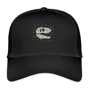 Tyrannosaurus Rex T-Rex Dino Crâne - Casquette trucker  - noir/noir - Devant