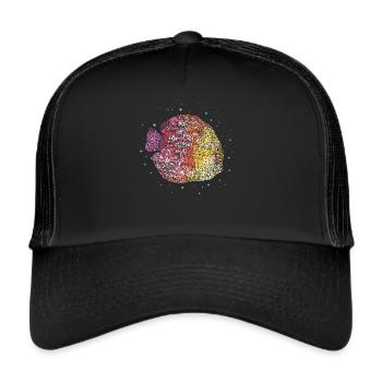 Discus Fish Ornamental Fish Aquarium Gift - Trucker Cap - black/black - Front