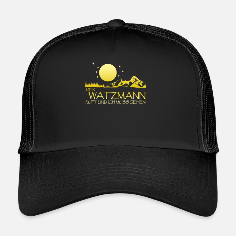 Der Watzmann ruft Watzmannmassiv - Trucker Cap - Schwarz/Schwarz