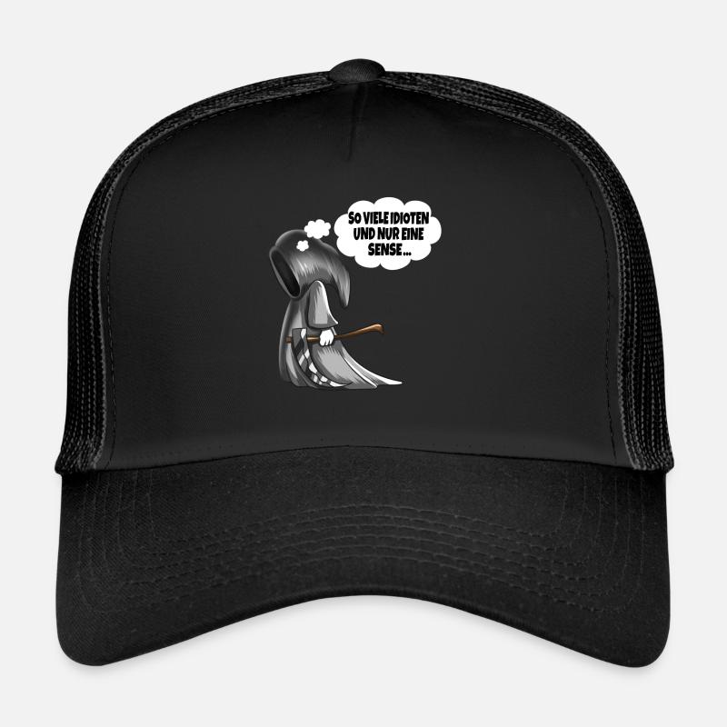 So viele Idioten und nur eine Sense Sensenmann - Trucker Cap - Schwarz/Schwarz