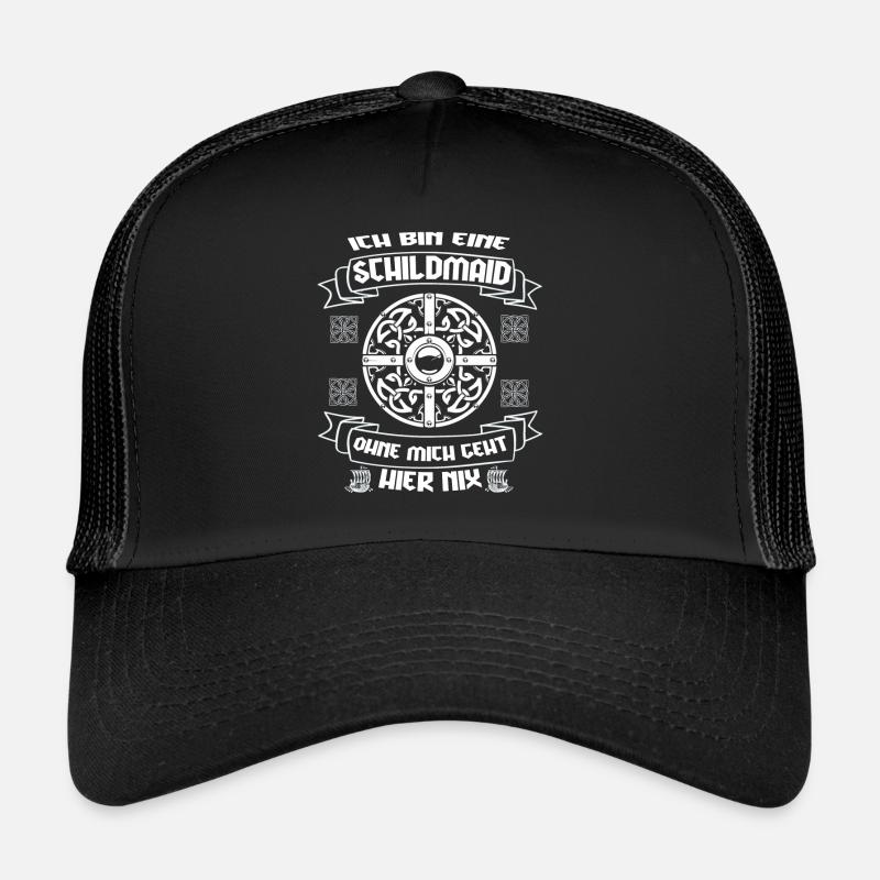 Schildmaid Wikinger Kriegerin Geschenk - Trucker Cap - Schwarz/Schwarz