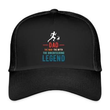 Papa L’homme Le mythe La légende de la course d’orientation - Casquette trucker  - noir/noir - Devant