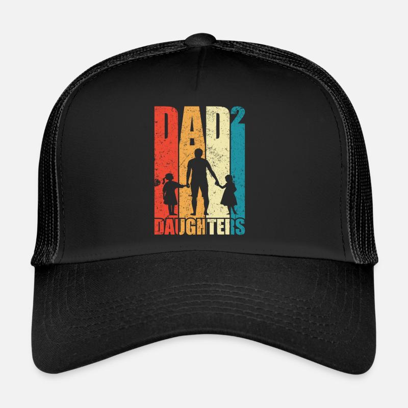 Dad Hoch 2 Papa Hoch 2 Töchter Vatertag Geschenk Trucker Cap
