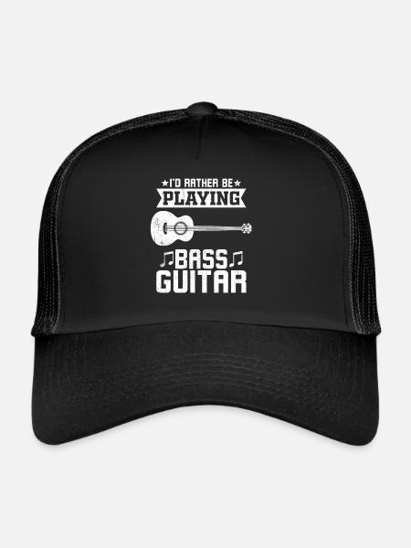 Je préfère jouer de la basse - Casquette trucker  - noir/noir - Devant