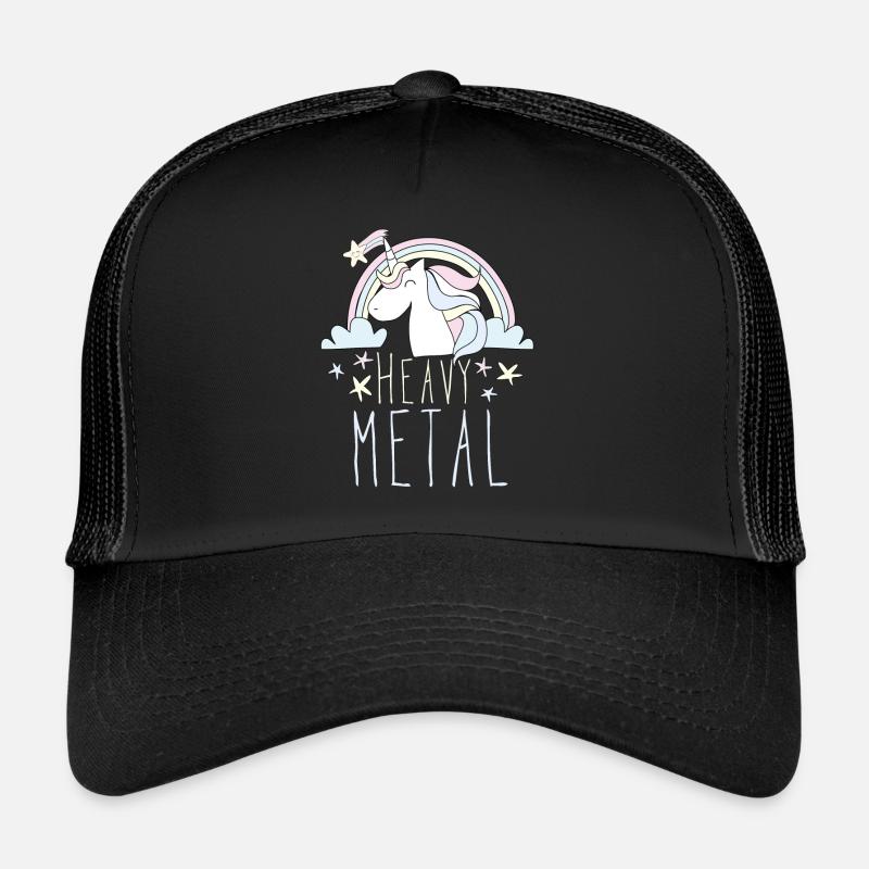 Heavy Metal Einhorn - Trucker Cap - Schwarz/Schwarz
