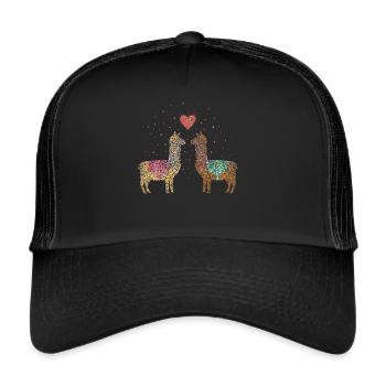 Lama Alpaca Alpaca Llamas Lovers - Trucker Cap - black/black - Front