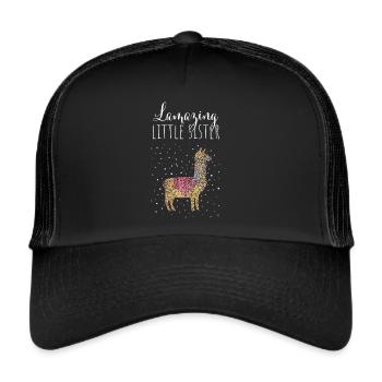 Lamazing Little Sister Lama Alpaca - Trucker Cap - black/black - Front