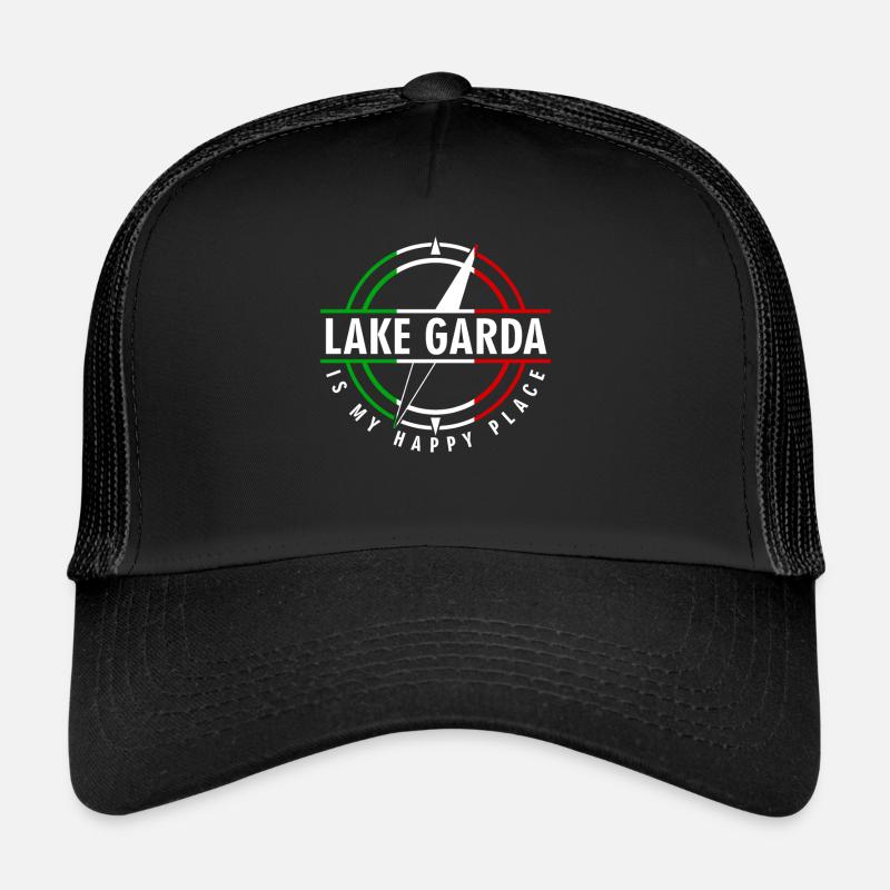Lac de Garde Lac de Garde Vacances Lago di Garda - Casquette trucker  - noir/noir