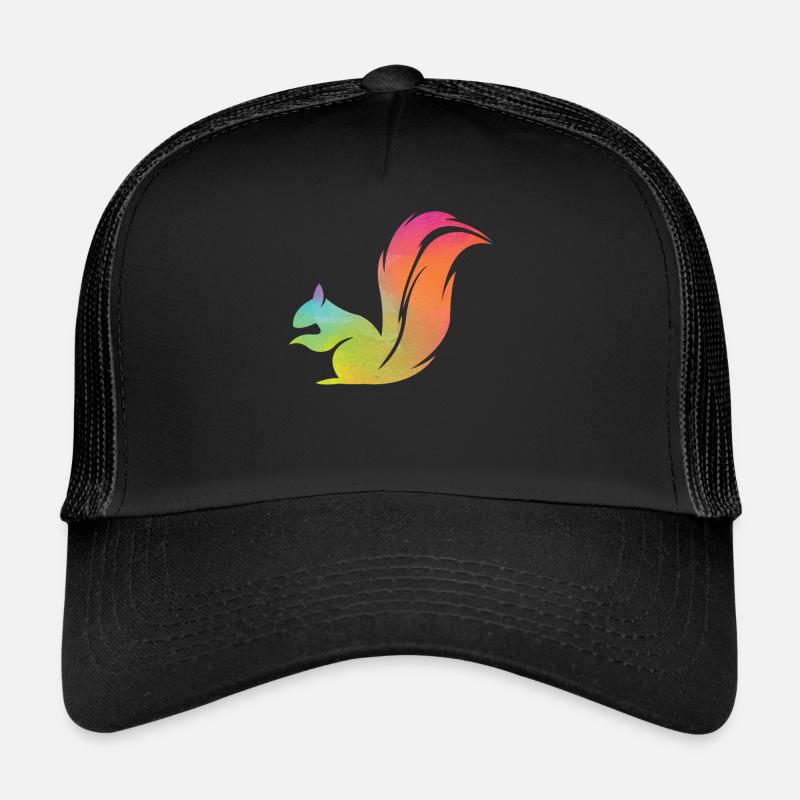 Squirrel Acorn Water Color Trucker Cap