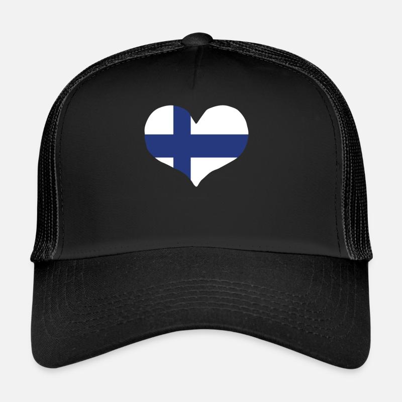 Finland Heart Flag Trucker Cap