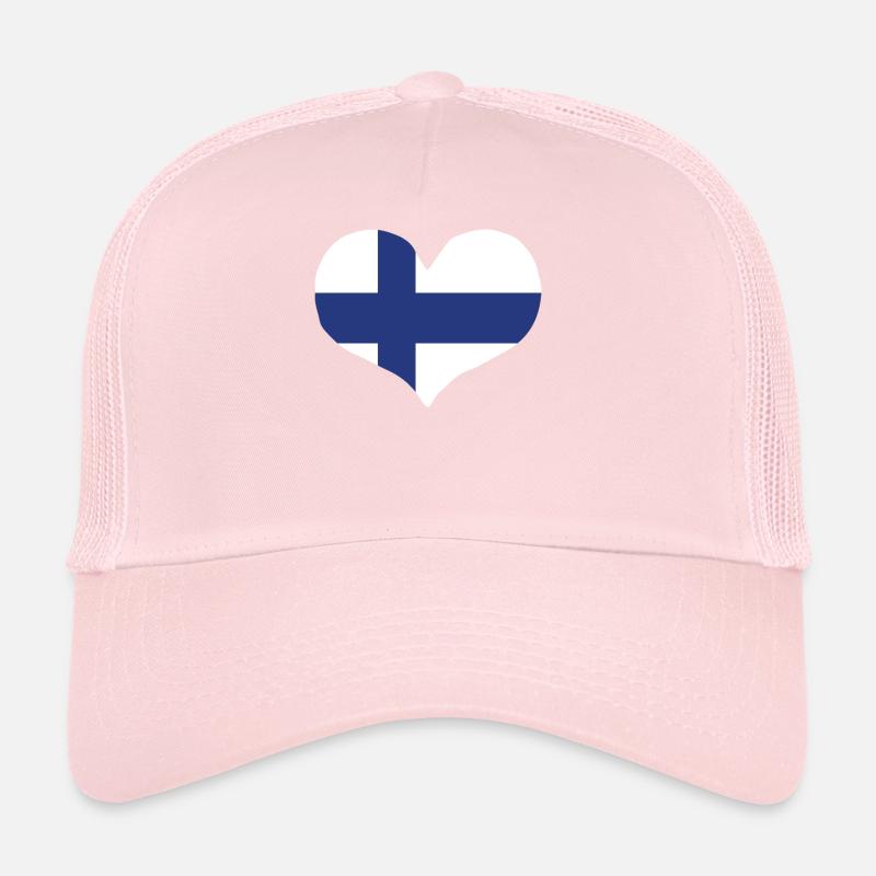 Drapeau du cœur de la Finlande Casquette trucker 