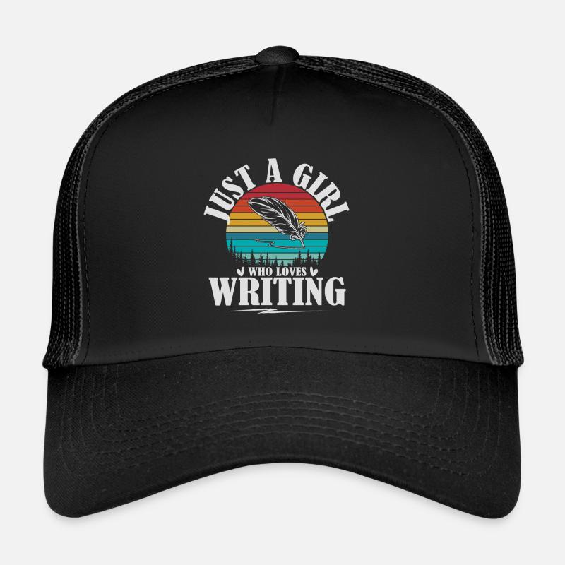 Retro Nur ein Mädchen, das es liebt, lustig zu schreiben Trucker Cap