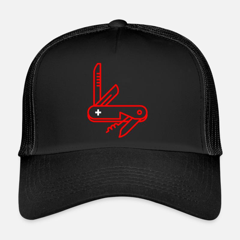 Schweizer Taschenmesser - Trucker Cap - Schwarz/Schwarz