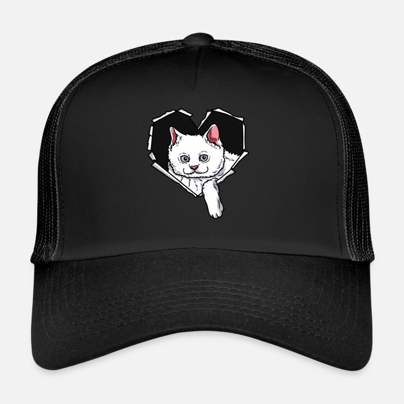Cat CrackEd Hole Heart Cats Trucker Cap