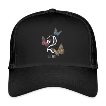 Zweiter Geburtstag 2. Geburtstagshirt - Trucker Cap - Schwarz/Schwarz - Vorne