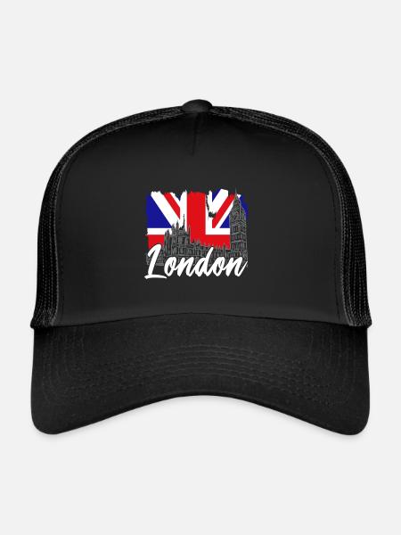 Londres - Casquette trucker  - noir/noir - Devant