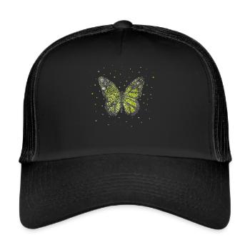 Schmetterling Schmetterlinge Gärtnerin - Trucker Cap - Schwarz/Schwarz - Vorne