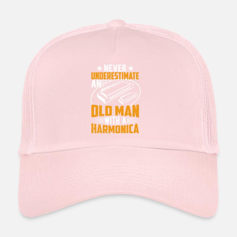 Alter Mann mit Mundharmonika Trucker Cap