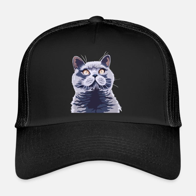 Britische kurzhaar Katze - Trucker Cap - Schwarz/Schwarz