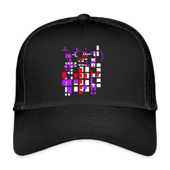 Pixel a Pixelworld Abstract City Kypto Style - Casquette trucker  - noir/noir - Devant
