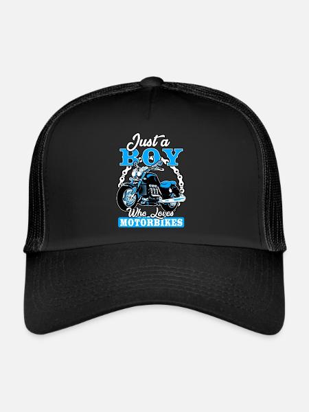 Just A Boy Who Loves Motorbikes - Trucker Cap - black/black - Front