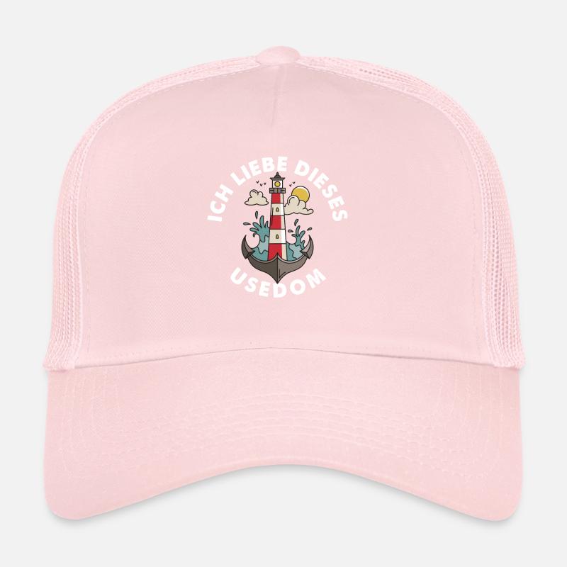 Ich liebe dieses Usedom Ostsee - Leuchtturm Anker Trucker Cap