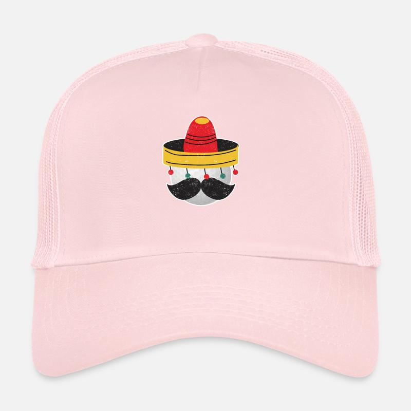 Funny Golf Ball Mustache Mexican Fiesta Trucker Cap