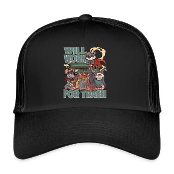 Travaillera pour les ordures - Opossum - Super-héros - Casquette trucker  - noir/noir - Devant