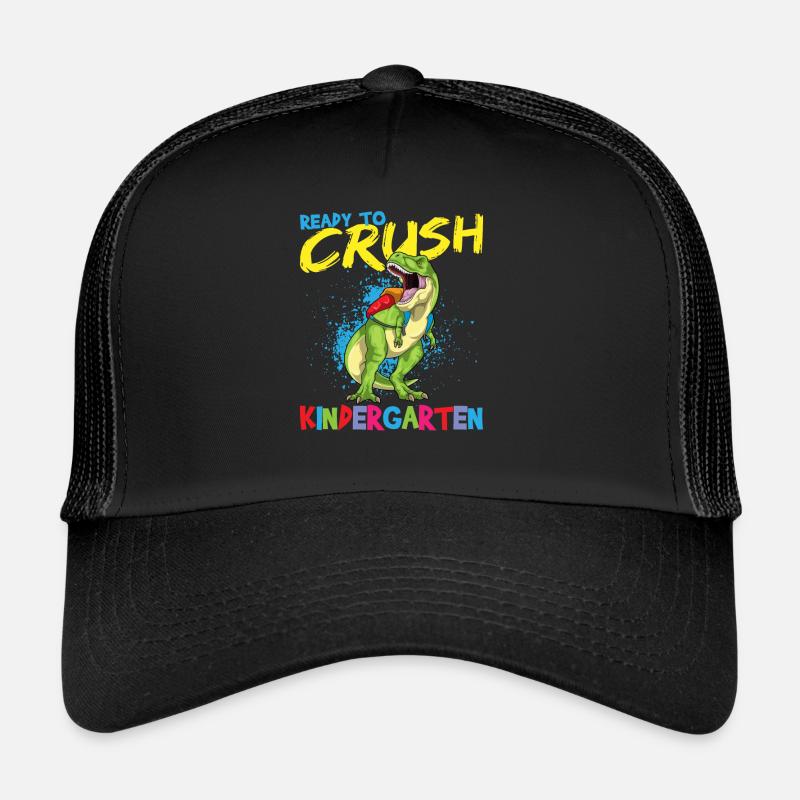 Ready To Crush Kindergarten Pre-K School T-Rex Trucker Cap