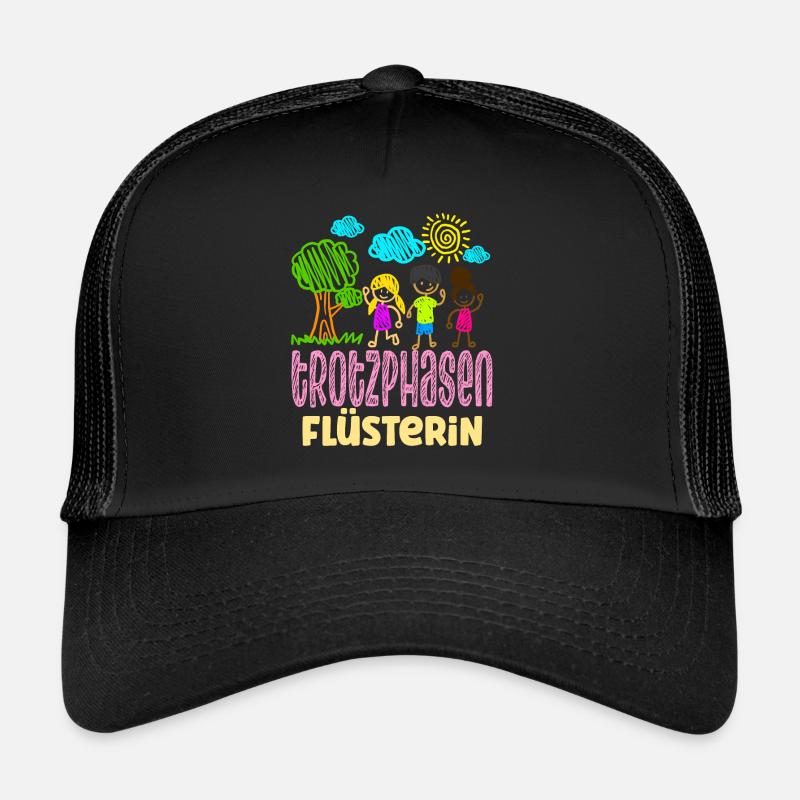 Erzieherin Lustig Kindergärtnerin - Trucker Cap - Schwarz/Schwarz