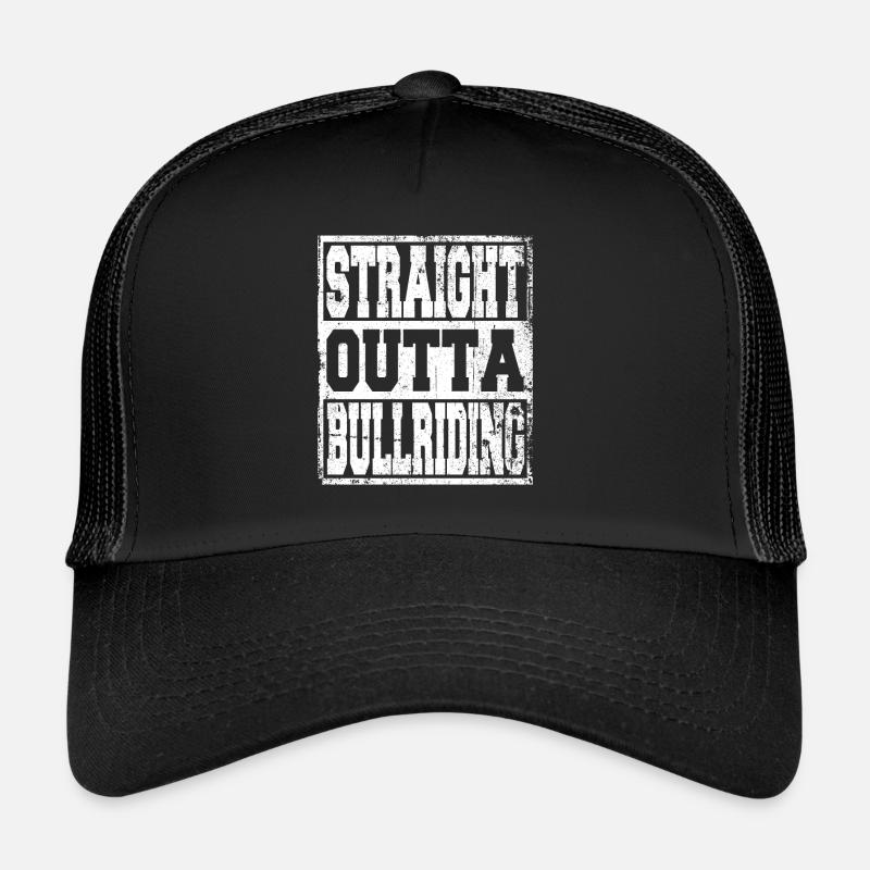 Bullriding Spruch lustig - Trucker Cap - Schwarz/Schwarz