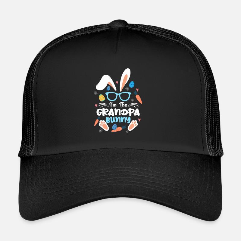 At The Grandpa Rabbit Easter Rabbit Ear Sunglass Trucker Cap