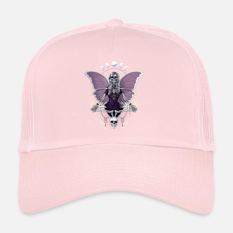 Squelette goth avec des ailes de papillon Casquette trucker 