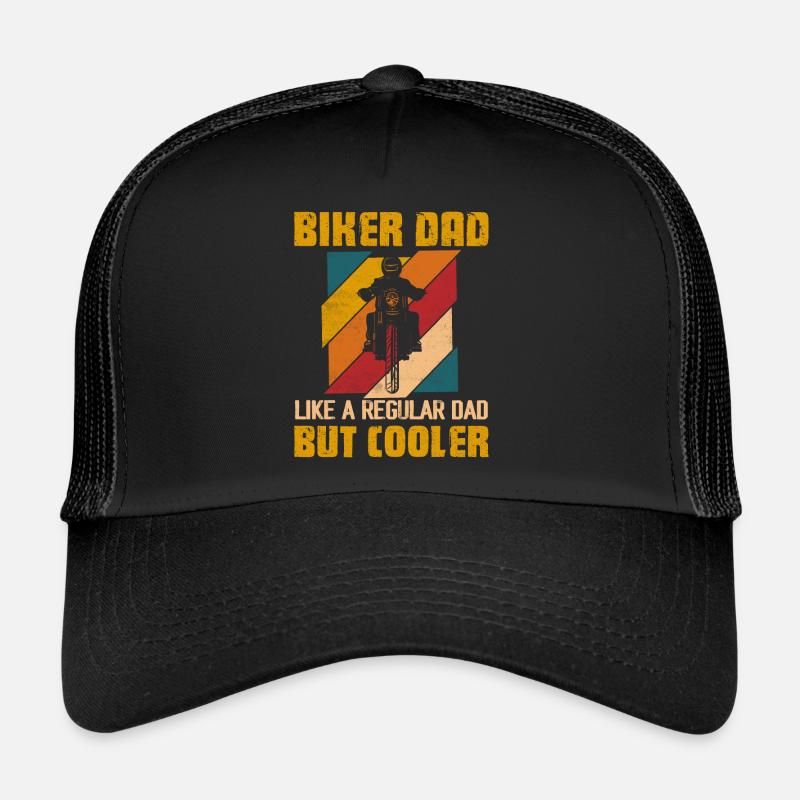 Biker Dad Like A Regular Dad But Cooler Motorcycle Trucker Cap